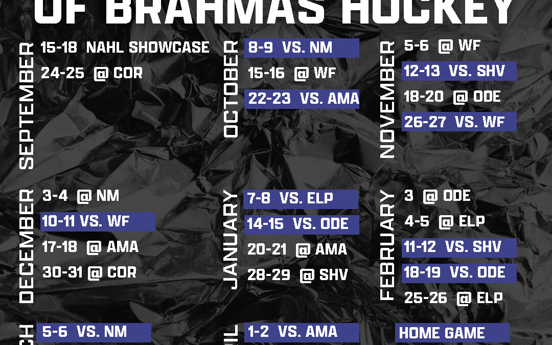 Brahmas announce 2021-22 regular season schedule