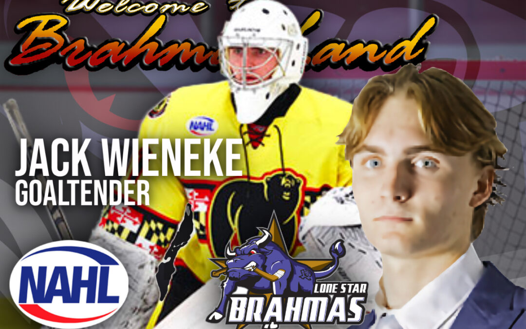 Brahmas Acquire Goaltender Wieneke from Black Bears